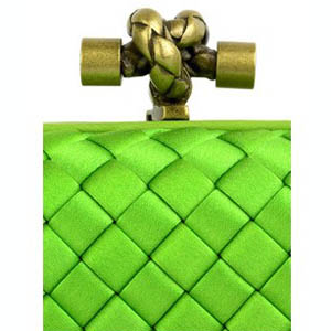 Bottega Veneta Impero Satin Clutch 113085 Green Bottega Veneta Impero Satin Clutch 113085 Green