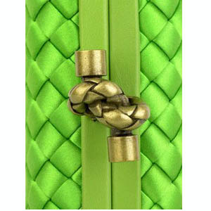 Bottega Veneta Impero Satin Clutch 113085 Green Bottega Veneta Impero Satin Clutch 113085 Green