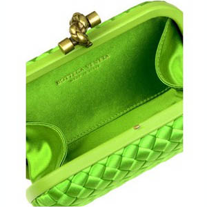 Bottega Veneta Impero Satin Clutch 113085 Green Bottega Veneta Impero Satin Clutch 113085 Green