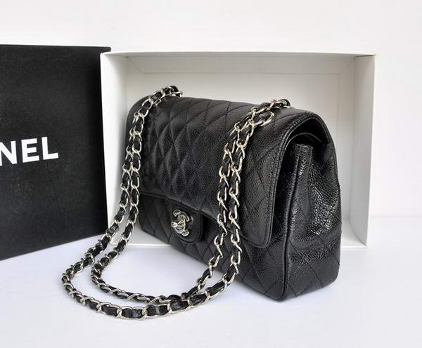 Chanel A1112 2.55 Series Flap Bag Original Caviar Leather Black Chanel A1112 2.55 Series Flap Bag Original Caviar Leather Black