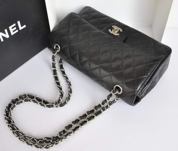 Chanel A1112 2.55 Series Flap Bag Original Caviar Leather Black Chanel A1112 2.55 Series Flap Bag Original Caviar Leather Black