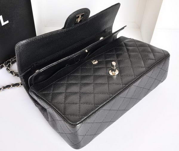 Chanel A1112 2.55 Series Flap Bag Original Caviar Leather Black Chanel A1112 2.55 Series Flap Bag Original Caviar Leather Black