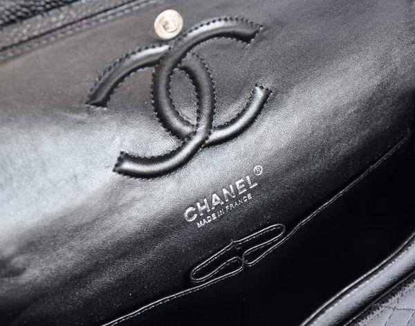 Chanel A1112 2.55 Series Flap Bag Original Caviar Leather Black Chanel A1112 2.55 Series Flap Bag Original Caviar Leather Black