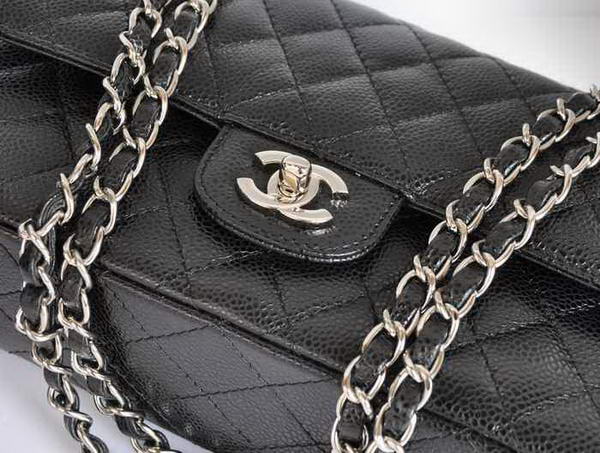 Chanel A1112 2.55 Series Flap Bag Original Caviar Leather Black Chanel A1112 2.55 Series Flap Bag Original Caviar Leather Black