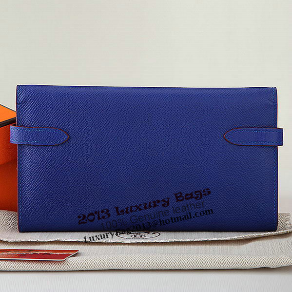 Hermes Kelly Original Saffiano Leather Bi-Fold Wallet A708 RoyalBlue Hermes Kelly Original Saffiano Leather Bi-Fold Wallet A708 RoyalBlue
