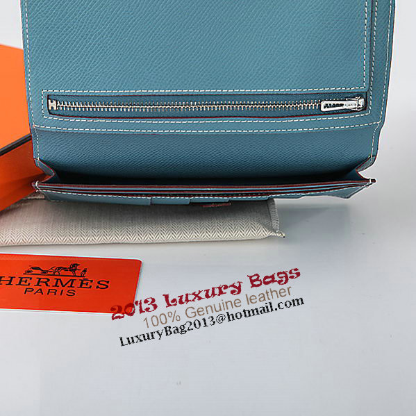 Hermes Bearn Japonaise Bi-Fold Wallet Original Leather A208 SkyBlue Hermes Bearn Japonaise Bi-Fold Wallet Original Leather A208 SkyBlue