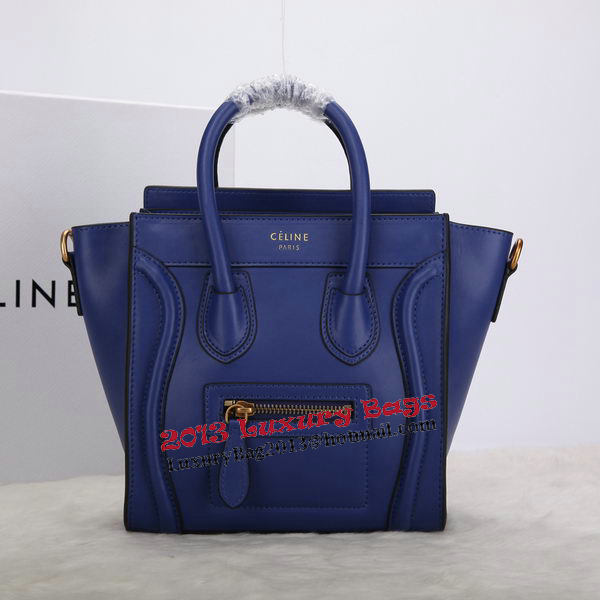 Celine Luggage Nano Bag Smooth Leather C106 Blue Celine Luggage Nano Bag Smooth Leather C106 Blue