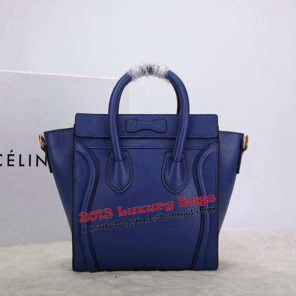 Celine Luggage Nano Bag Smooth Leather C106 Blue Celine Luggage Nano Bag Smooth Leather C106 Blue