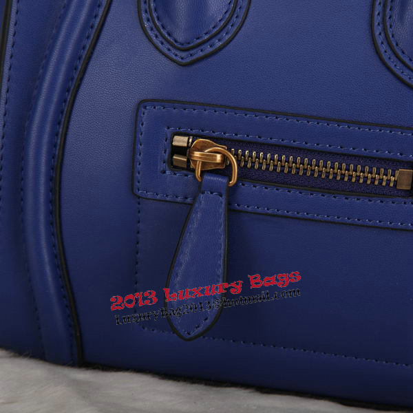 Celine Luggage Nano Bag Smooth Leather C106 Blue Celine Luggage Nano Bag Smooth Leather C106 Blue