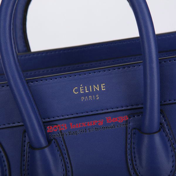 Celine Luggage Nano Bag Smooth Leather C106 Blue Celine Luggage Nano Bag Smooth Leather C106 Blue