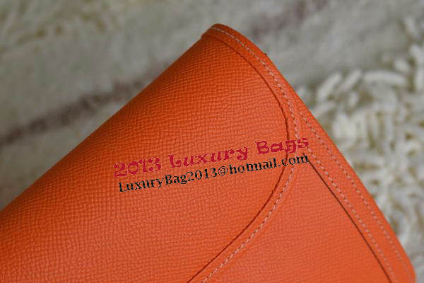 Hermes Jige Clutch Bag Calfskin Leather Orange Hermes Jige Clutch Bag Calfskin Leather Orange