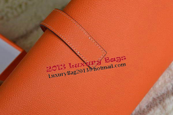 Hermes Jige Clutch Bag Calfskin Leather Orange Hermes Jige Clutch Bag Calfskin Leather Orange