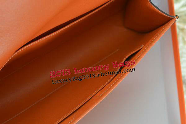 Hermes Jige Clutch Bag Calfskin Leather Orange Hermes Jige Clutch Bag Calfskin Leather Orange