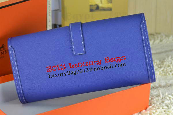 Hermes Jige Clutch Bag Calfskin Leather Royal Hermes Jige Clutch Bag Calfskin Leather Royal