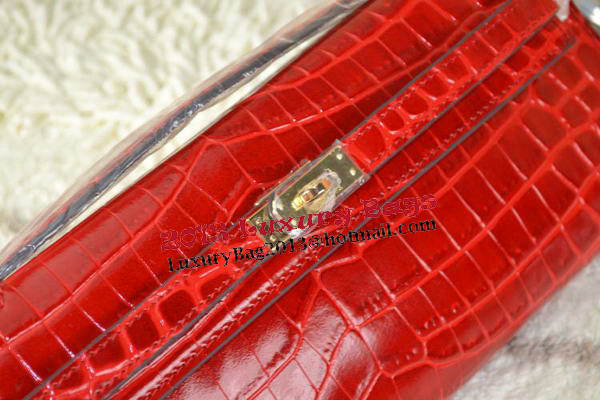 Hermes Kelly Clutch Bag Croco Leather K31 Red Hermes Kelly Clutch Bag Croco Leather K31 Red