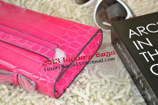 Hermes Kelly Clutch Bag Croco Leather K31 Rose Hermes Kelly Clutch Bag Croco Leather K31 Rose