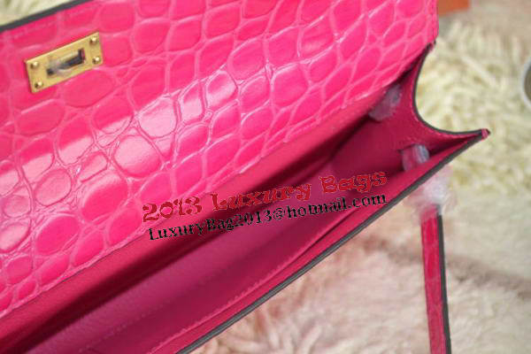 Hermes Kelly Clutch Bag Croco Leather K31 Rose Hermes Kelly Clutch Bag Croco Leather K31 Rose