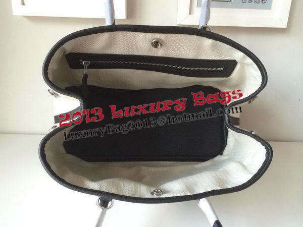 Hermes Garden Party 30CM Bag Canvas Leather H11S Black&White Hermes Garden Party 30CM Bag Canvas Leather H11S Black&White
