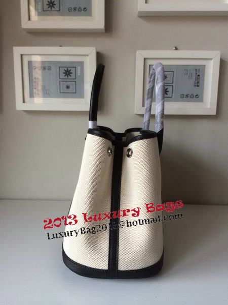 Hermes Garden Party 30CM Bag Canvas Leather H11S Black&White Hermes Garden Party 30CM Bag Canvas Leather H11S Black&White