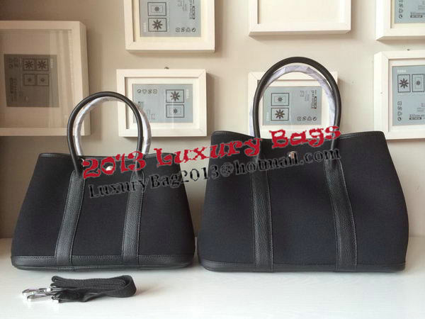 Hermes Garden Party 30CM Bag Canvas Leather H11S Black Hermes Garden Party 30CM Bag Canvas Leather H11S Black
