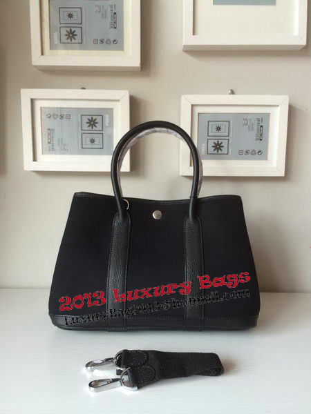 Hermes Garden Party 30CM Bag Canvas Leather H11S Black Hermes Garden Party 30CM Bag Canvas Leather H11S Black