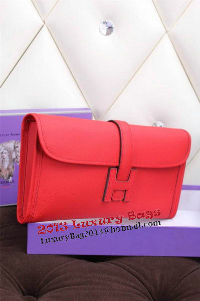 Hermes Jige Clutch Bag Calfskin Leather H258 Red Hermes Jige Clutch Bag Calfskin Leather H258 Red