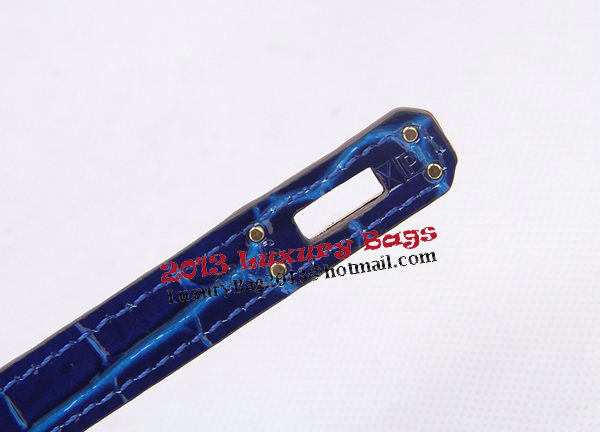 Hermes Kelly Clutch Bag Croco Leather K1002 Blue Hermes Kelly Clutch Bag Croco Leather K1002 Blue