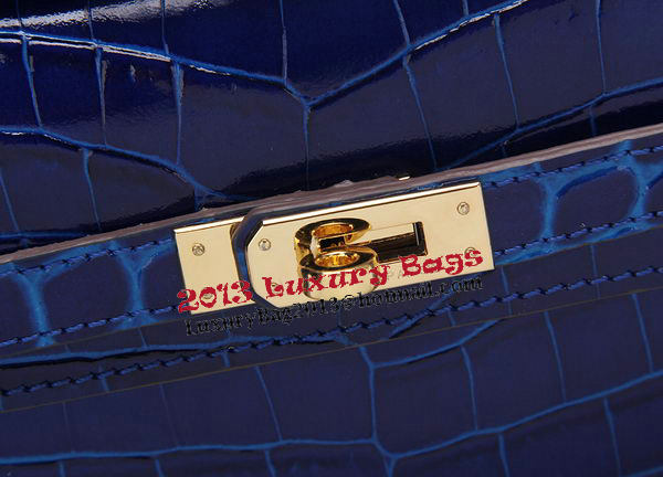 Hermes Kelly Clutch Bag Croco Leather K1002 Blue Hermes Kelly Clutch Bag Croco Leather K1002 Blue