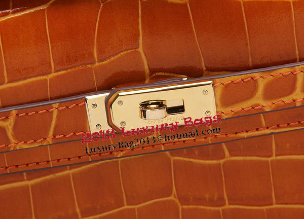 Hermes Kelly Clutch Bag Croco Leather K1002 Brown Hermes Kelly Clutch Bag Croco Leather K1002 Brown