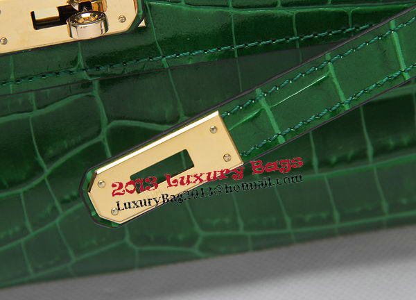 Hermes Kelly Clutch Bag Croco Leather K1002 Green Hermes Kelly Clutch Bag Croco Leather K1002 Green