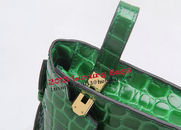 Hermes Kelly Clutch Bag Croco Leather K1002 Green Hermes Kelly Clutch Bag Croco Leather K1002 Green
