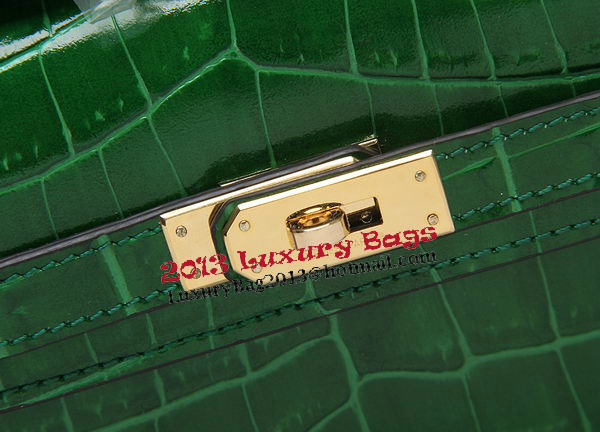 Hermes Kelly Clutch Bag Croco Leather K1002 Green Hermes Kelly Clutch Bag Croco Leather K1002 Green