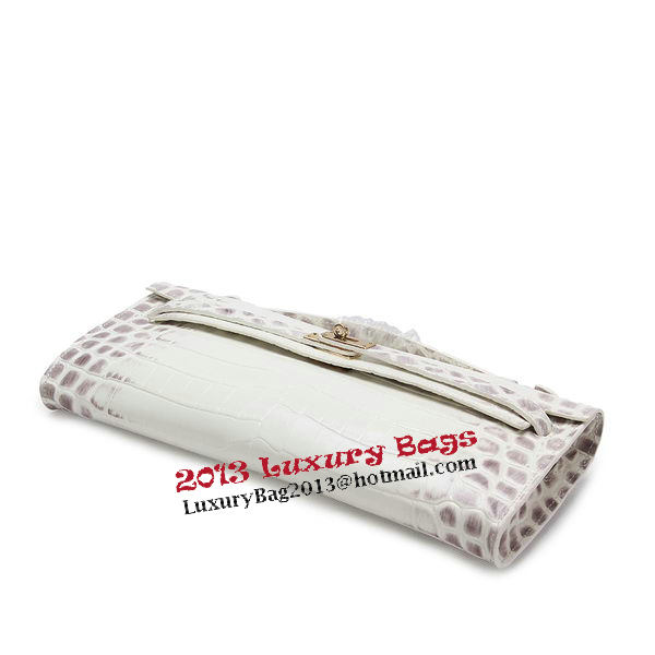 Hermes Kelly Clutch Bag Croco Leather K1002 OffWhite Hermes Kelly Clutch Bag Croco Leather K1002 OffWhite