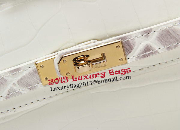 Hermes Kelly Clutch Bag Croco Leather K1002 OffWhite Hermes Kelly Clutch Bag Croco Leather K1002 OffWhite