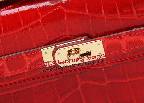 Hermes Kelly Clutch Bag Croco Leather K1002 Red Hermes Kelly Clutch Bag Croco Leather K1002 Red