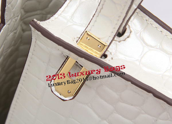 Hermes Kelly Clutch Bag Croco Leather K1002 White Hermes Kelly Clutch Bag Croco Leather K1002 White