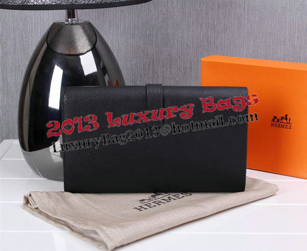 Hermes Jige Clutch Bag Calfskin Leather H8057 Black Hermes Jige Clutch Bag Calfskin Leather H8057 Black
