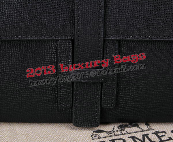 Hermes Jige Clutch Bag Calfskin Leather H8057 Black Hermes Jige Clutch Bag Calfskin Leather H8057 Black