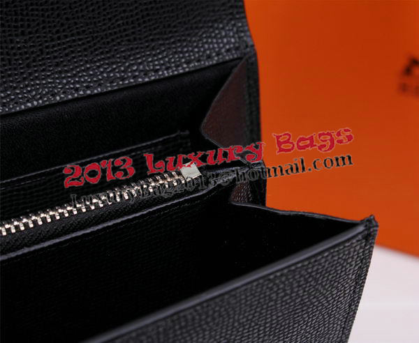 Hermes Jige Clutch Bag Calfskin Leather H8057 Black Hermes Jige Clutch Bag Calfskin Leather H8057 Black