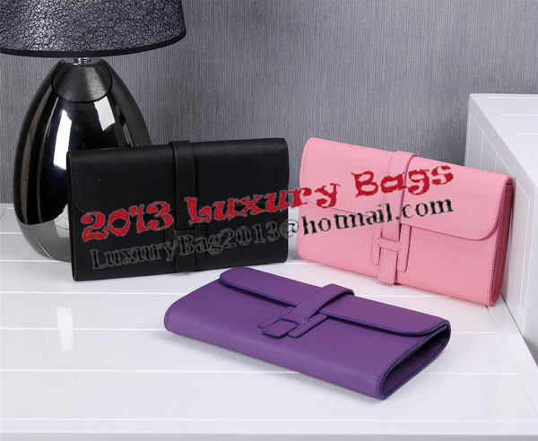 Hermes Jige Clutch Bag Calfskin Leather H8057 Purple Hermes Jige Clutch Bag Calfskin Leather H8057 Purple