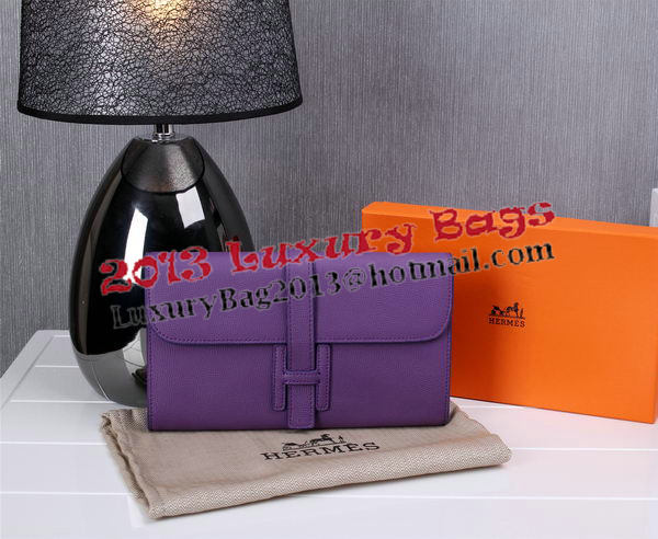 Hermes Jige Clutch Bag Calfskin Leather H8057 Purple Hermes Jige Clutch Bag Calfskin Leather H8057 Purple