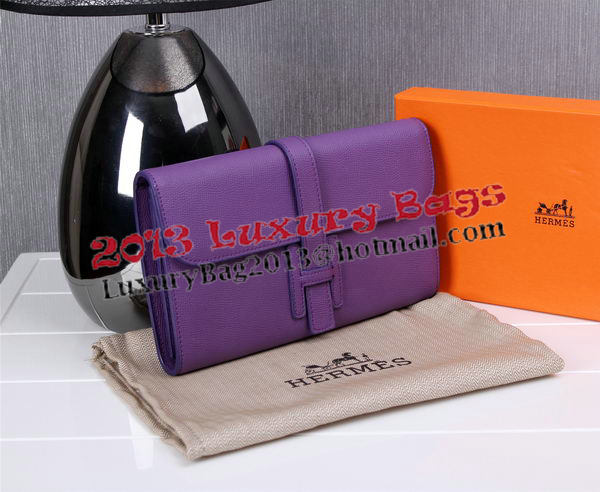 Hermes Jige Clutch Bag Calfskin Leather H8057 Purple Hermes Jige Clutch Bag Calfskin Leather H8057 Purple