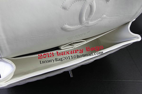 Chanel 2.55 Series Bags White Cannage Pattern Leather CFA1112 Silver Chanel 2.55 Series Bags White Cannage Pattern Leather CFA1112 Silver