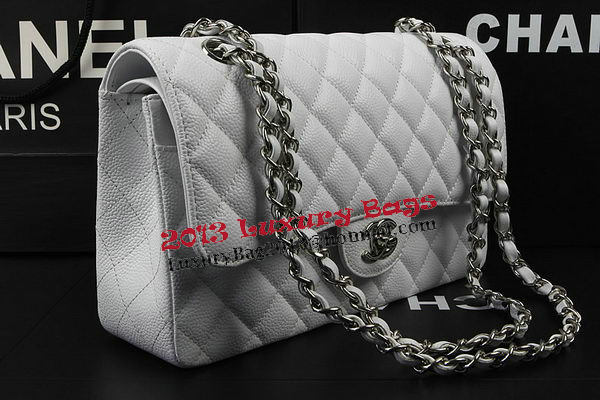 Chanel 2.55 Series Bags White Cannage Pattern Leather CFA1112 Silver Chanel 2.55 Series Bags White Cannage Pattern Leather CFA1112 Silver