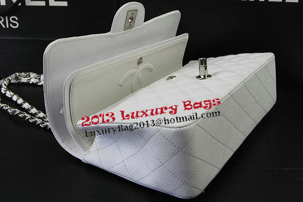 Chanel 2.55 Series Bags White Cannage Pattern Leather CFA1112 Silver Chanel 2.55 Series Bags White Cannage Pattern Leather CFA1112 Silver