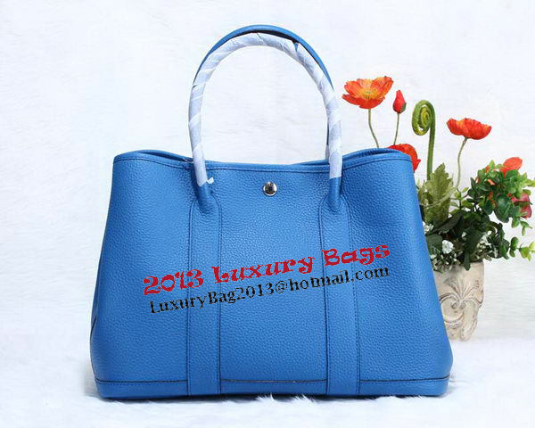 Hermes Garden Party 36cm Tote Bag Grainy Leather Blue Hermes Garden Party 36cm Tote Bag Grainy Leather Blue