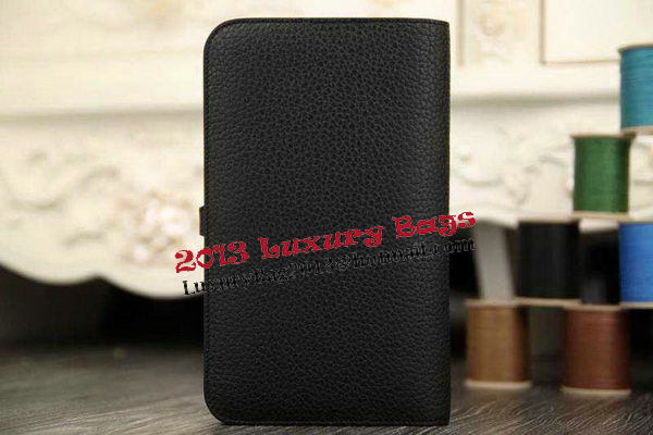 Hermes Compact Passport Holder Original Leather Wallet Black Hermes Compact Passport Holder Original Leather Wallet Black