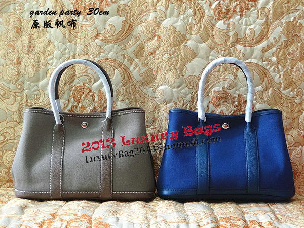 Hermes Garden Party 30cm Tote Bags Original Leather Grey Hermes Garden Party 30cm Tote Bags Original Leather Grey