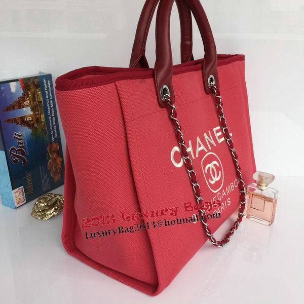 Chanel Large Canvas Tote Shopping Bag A68046 Rose Chanel Large Canvas Tote Shopping Bag A68046 Rose