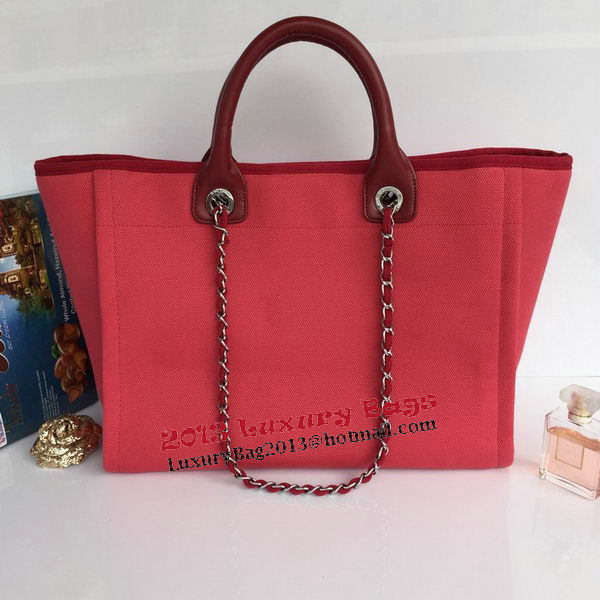 Chanel Large Canvas Tote Shopping Bag A68046 Rose Chanel Large Canvas Tote Shopping Bag A68046 Rose